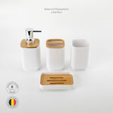 Set Accesorios de Baño 6pcs Bambo Blanco Simplit