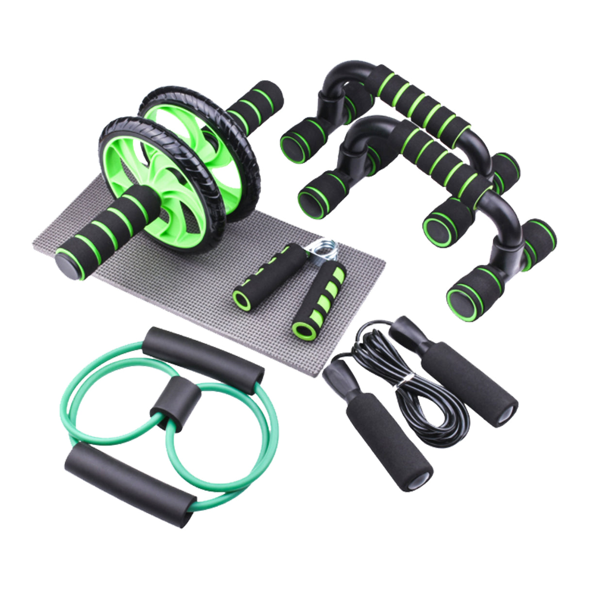 Set Deportivo 7 en 1 Rueda Abdominal Cuerda Lhotse Fit