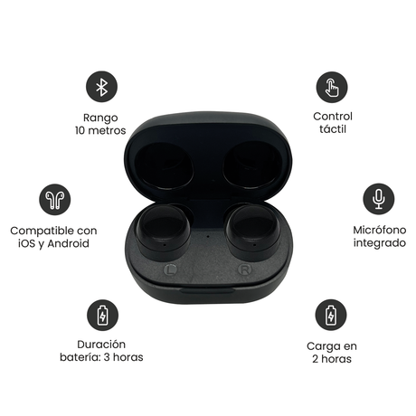 Audífonos in-ear Bluetooth Inalámbrico Lhotse Buds Jam Black