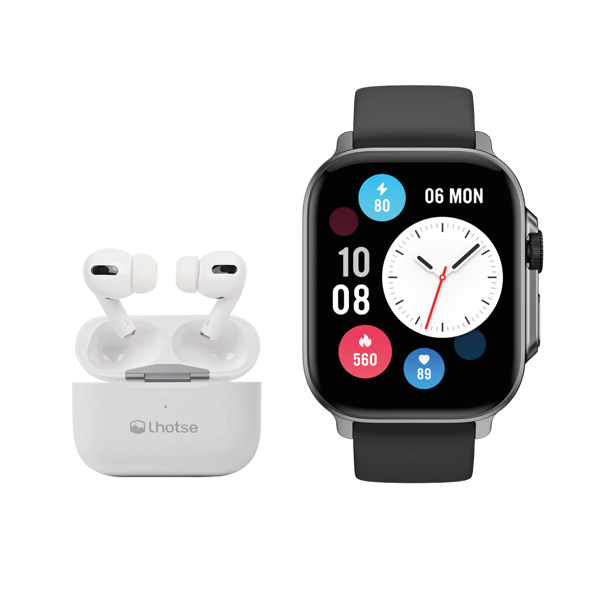 Pack Smartwatch Connect S03 + Audífono RM7 Blanco Lhotse