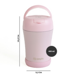 Termo Comida 400ml Rosado Cuchara Acero Inox Simplit