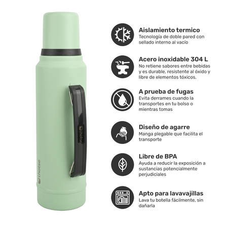 Termo Acero Inoxidable Classic 1,3 lts Lhotse Light Green