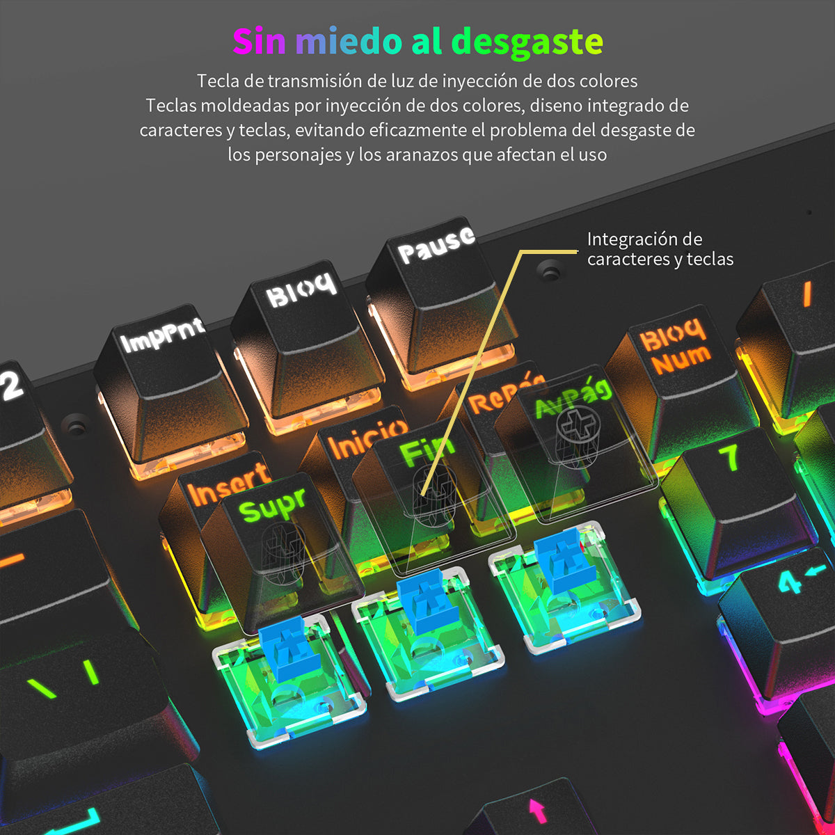 Teclado Mecánico Gamer Storm RGB QWERTY Retroiluminado Levo