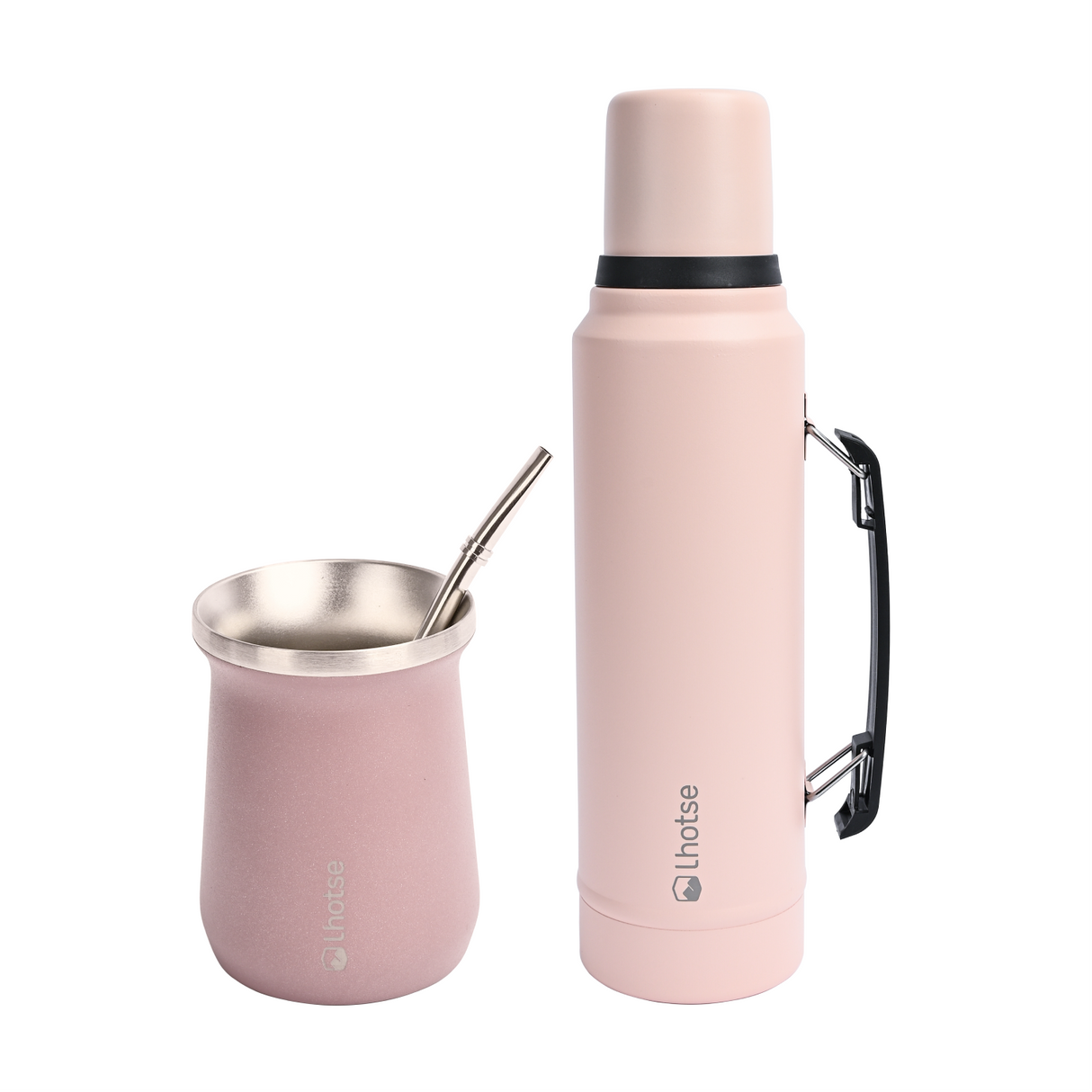 Termo Liquido Classic 1,3 lts + Mate Bombilla Lhotse Pink