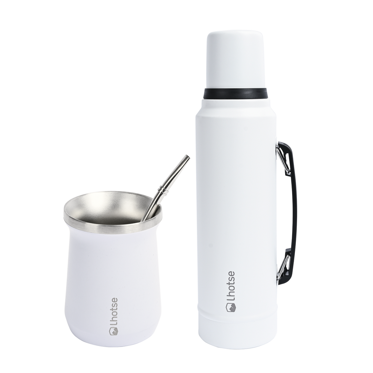 Termo Liquido Classic 1,3 lts + Mate Bombilla Lhotse White