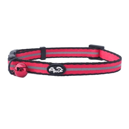 Collar Reflectante Rojo Para Gato Mascan