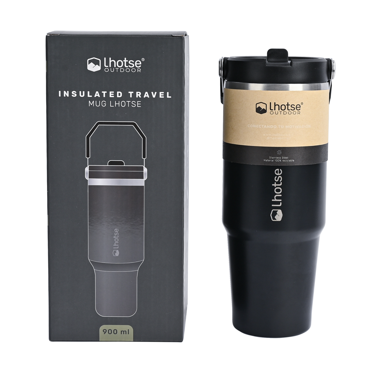 Botella Térmica Insulada Lhotse Travel Mug 900ml Black