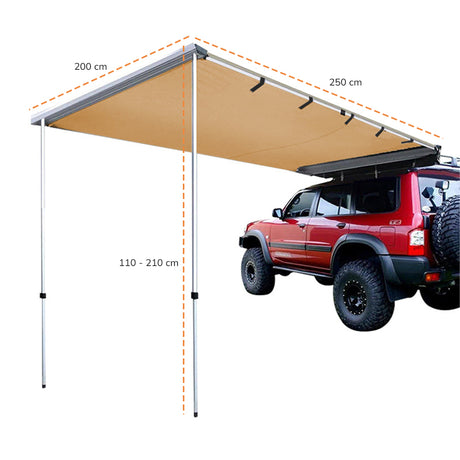 Toldo Camping Lateral Para Auto Techo Xroad