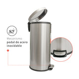 Basurero Cocina Urban 30lts Pedal Acero Inox Simplit