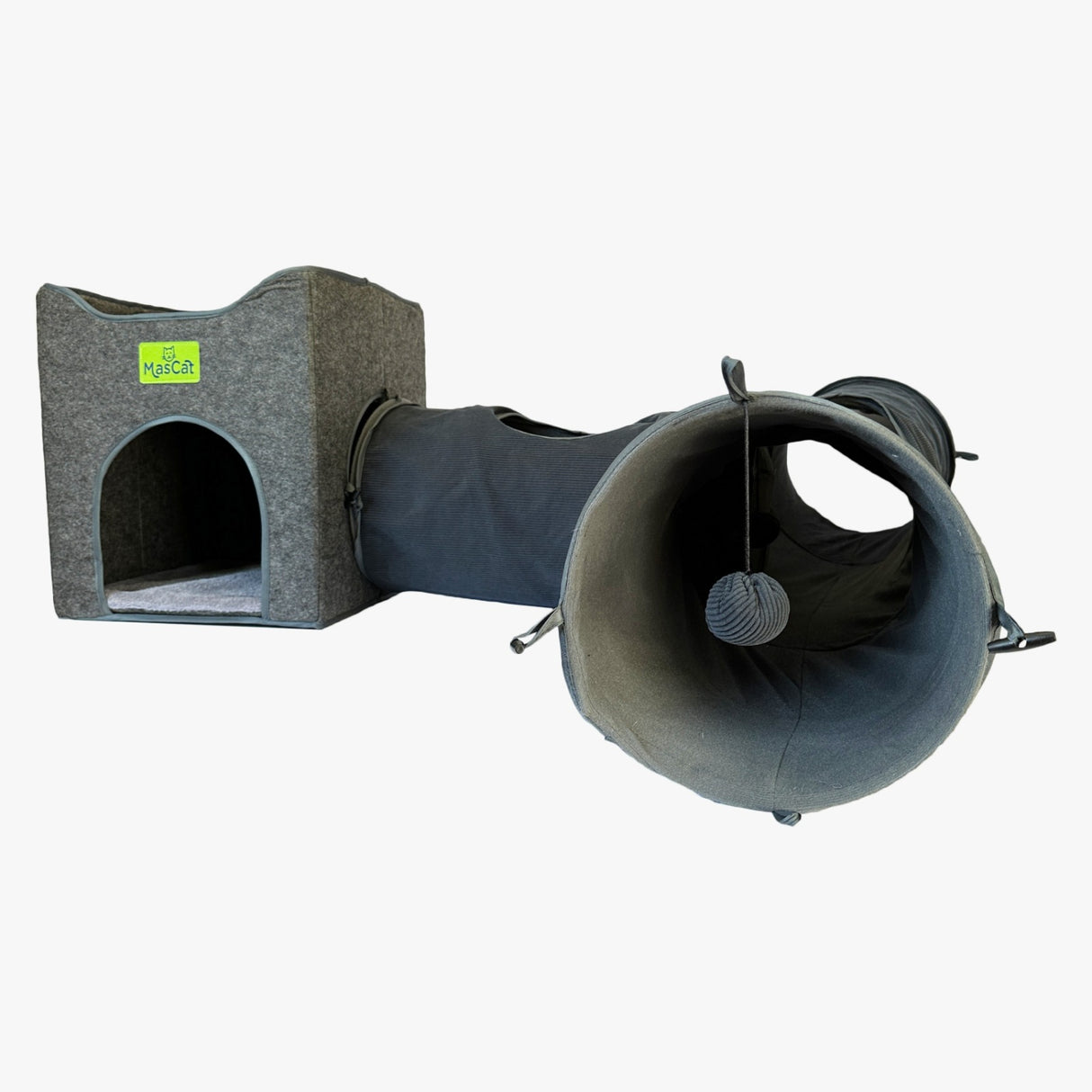 Cubo Tunel para Gatos Gris Mascan