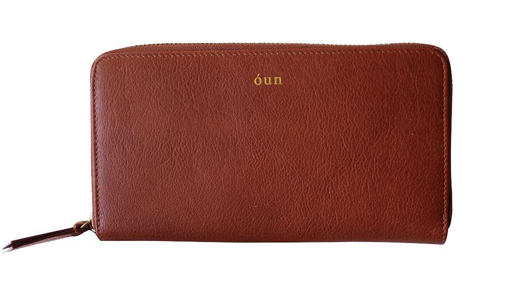 Billetera OUN Zaina brown 100% cuero, 20x10,5 cm-Melollevo